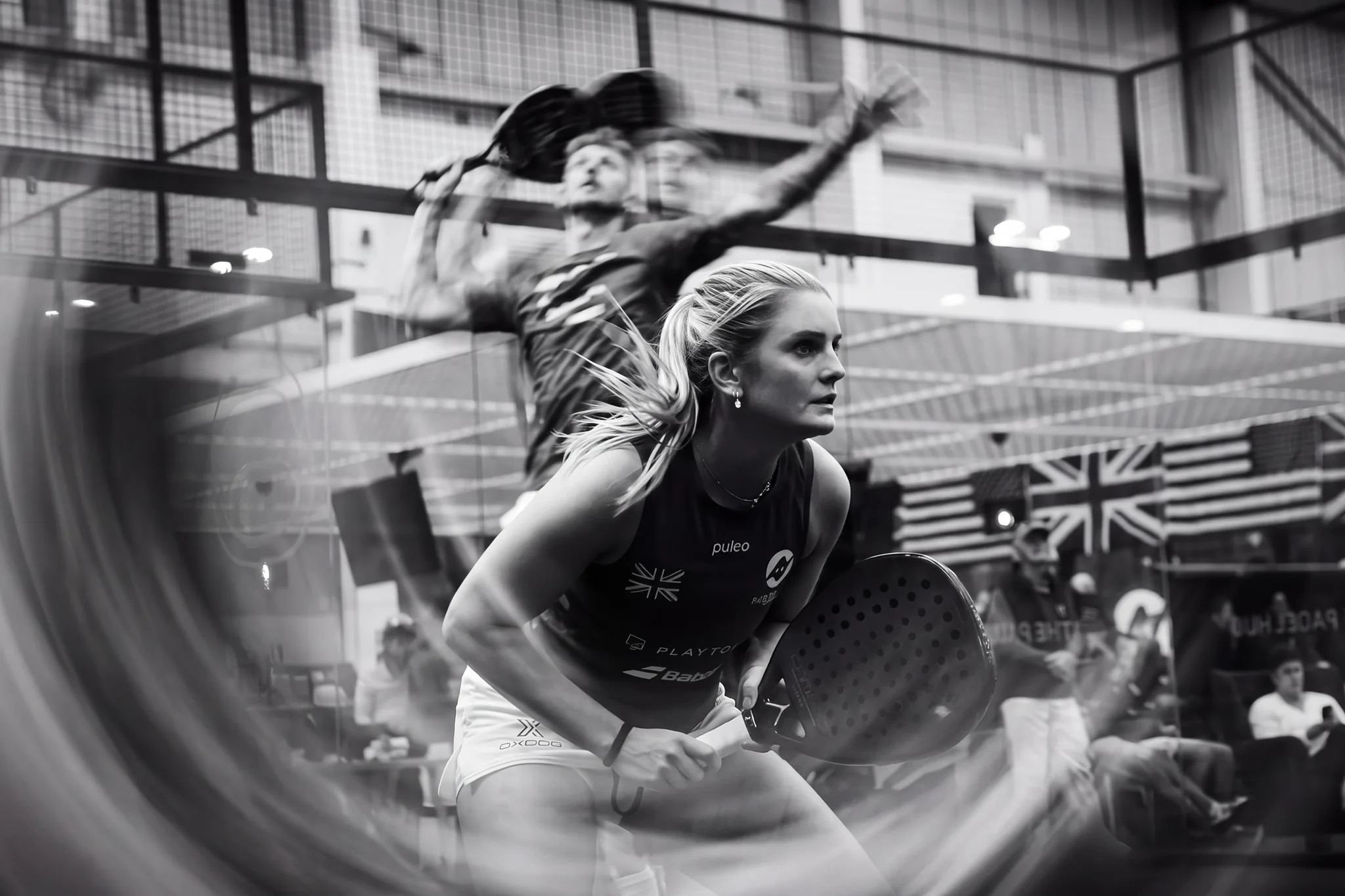 Padel players in motion at the Anglo American Padel Cup