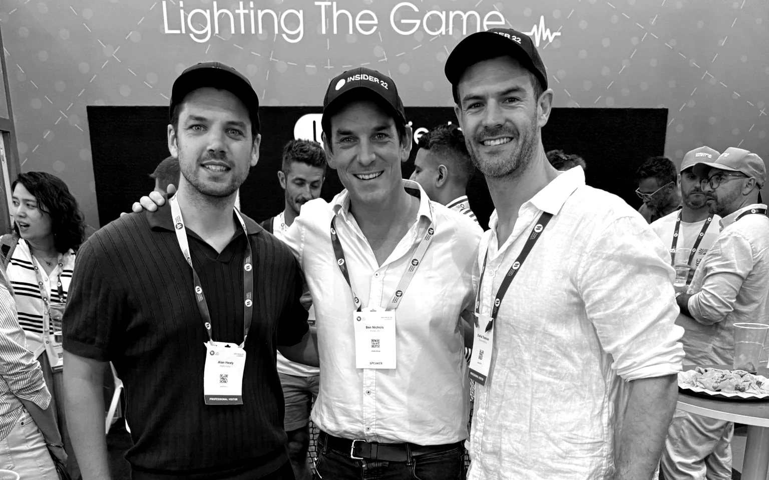 Ben Nichols with industry colleagues at a padel business event